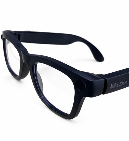 MillionShine Ai Smart Glasses - 8MP - Ai Slimme Zonnebril - 1080p Full Hd Spycam - Lichtgewicht 42g - Vertaalfunctie - Smartglasses met Bluetooth - Blauw Licht Filter Glazen en Zwarte Glazen - Wifi - Met 64GB SD Kaart — afbeelding 2