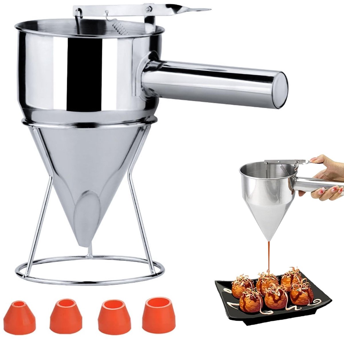 Elzusha - Bakfunnel voor pannenkoekenbeslag - 1200 ml
