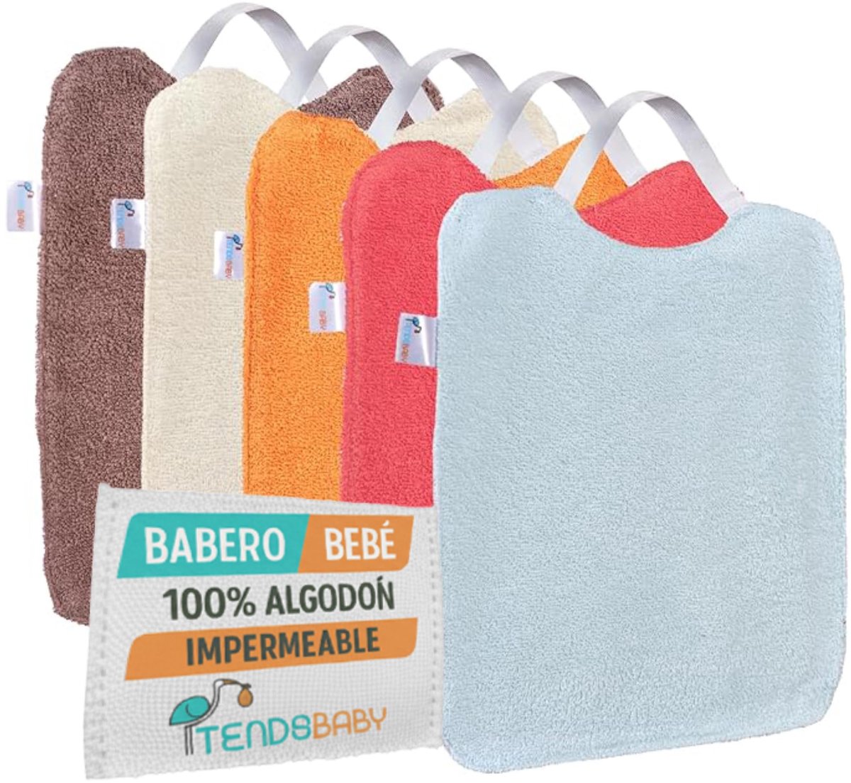 Elzusha - Baby Slabbetjes Waterdicht en Wasbaar - Set van 5 Stuks