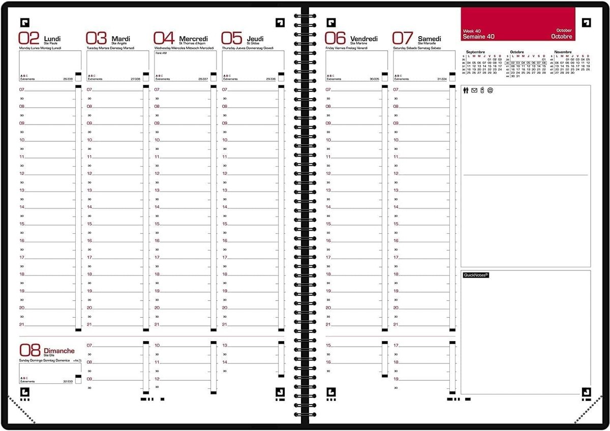 Elzusha - Navulverpakking voor Agenda 15 x 21 cm met Weekoverzicht