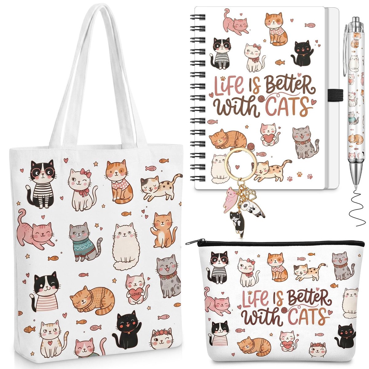 Elzusha - Cadeauset voor Dierenliefhebbers met Notitieboek en Sleutelhanger