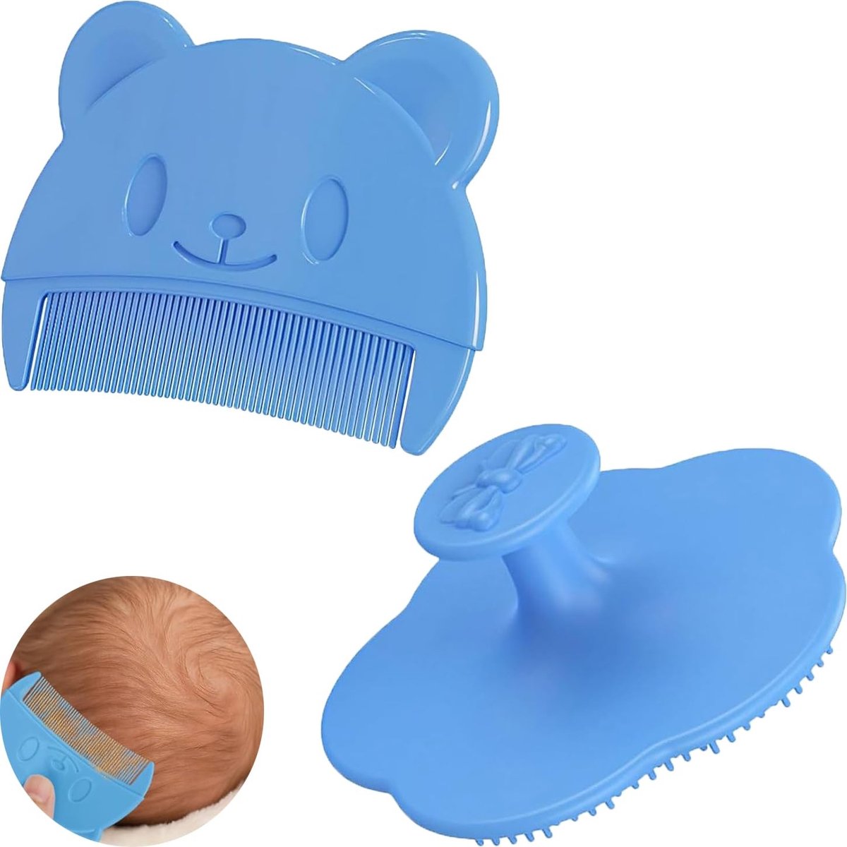 Elzusha - Babyborstel van Siliconen - 2 Stuks - Verwijdert Melkschorst