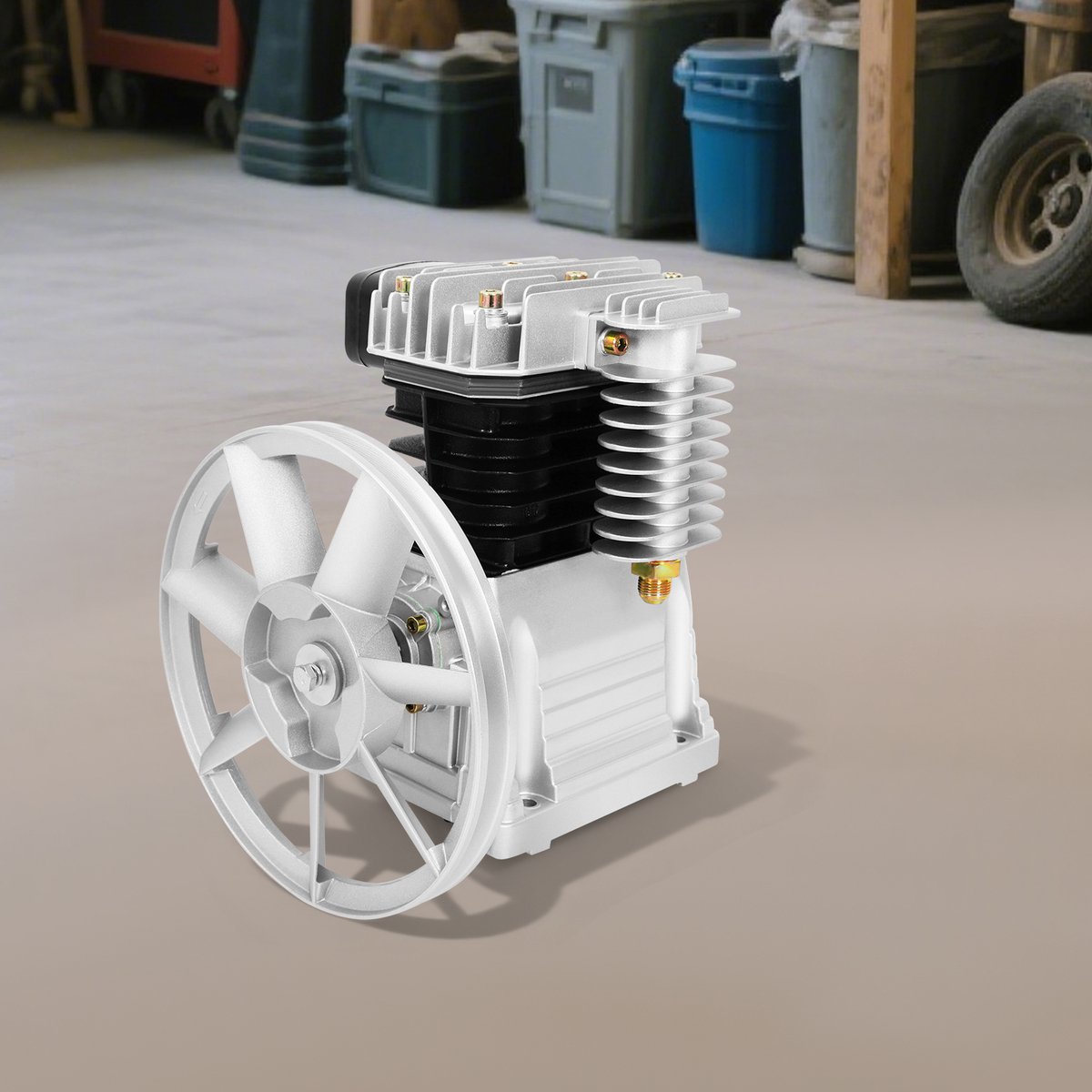Luchtcompressor Pompkop - 3HP 2 Cilinders - Oliegesmeerd NPT 1/2 - Aluminium IJzer - Professioneel Gebruik
