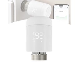 Slimme radiatorthermostaat, wifi-thermostaat, verwarmingsregelaar, thermostaat met app-besturing en spraakbediening, programmeerbare thermostaat compatibel met / app