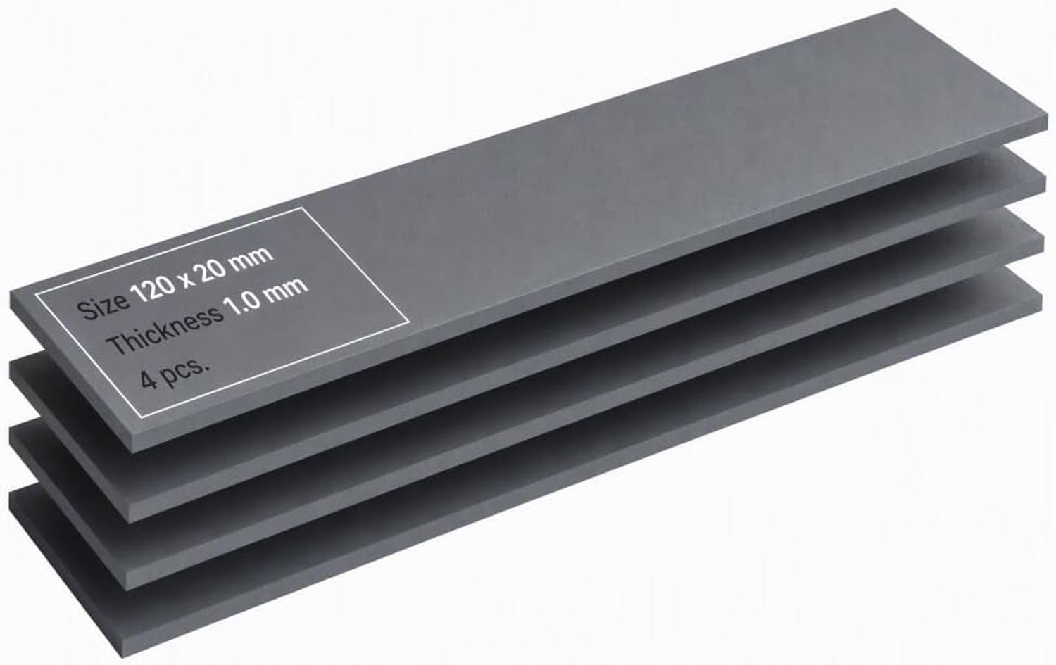 warmtegeleidende pads 4 stuks - geleidende siliconen - efficiënte warmteoverdracht - verbeterde stabiliteit m-winkel - m-winkel