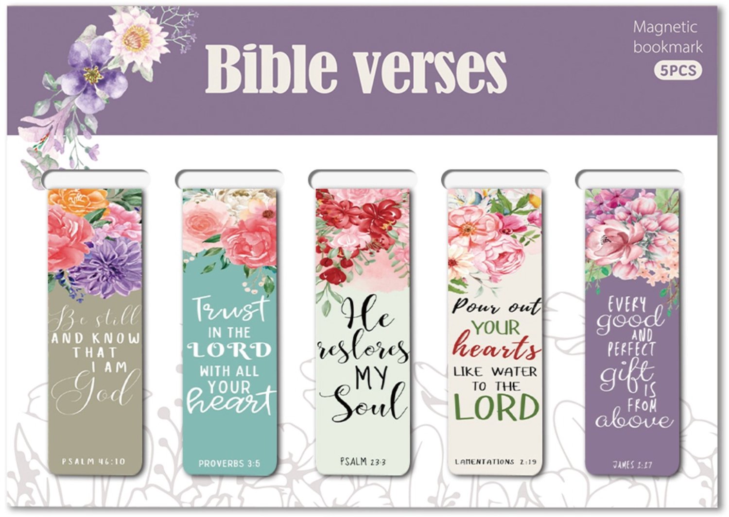 VANDAAG VERZONDEN - Boekenleggers - Christelijk - Bijbeltekst - 4 Stuks - Magnetisch - Magneet
