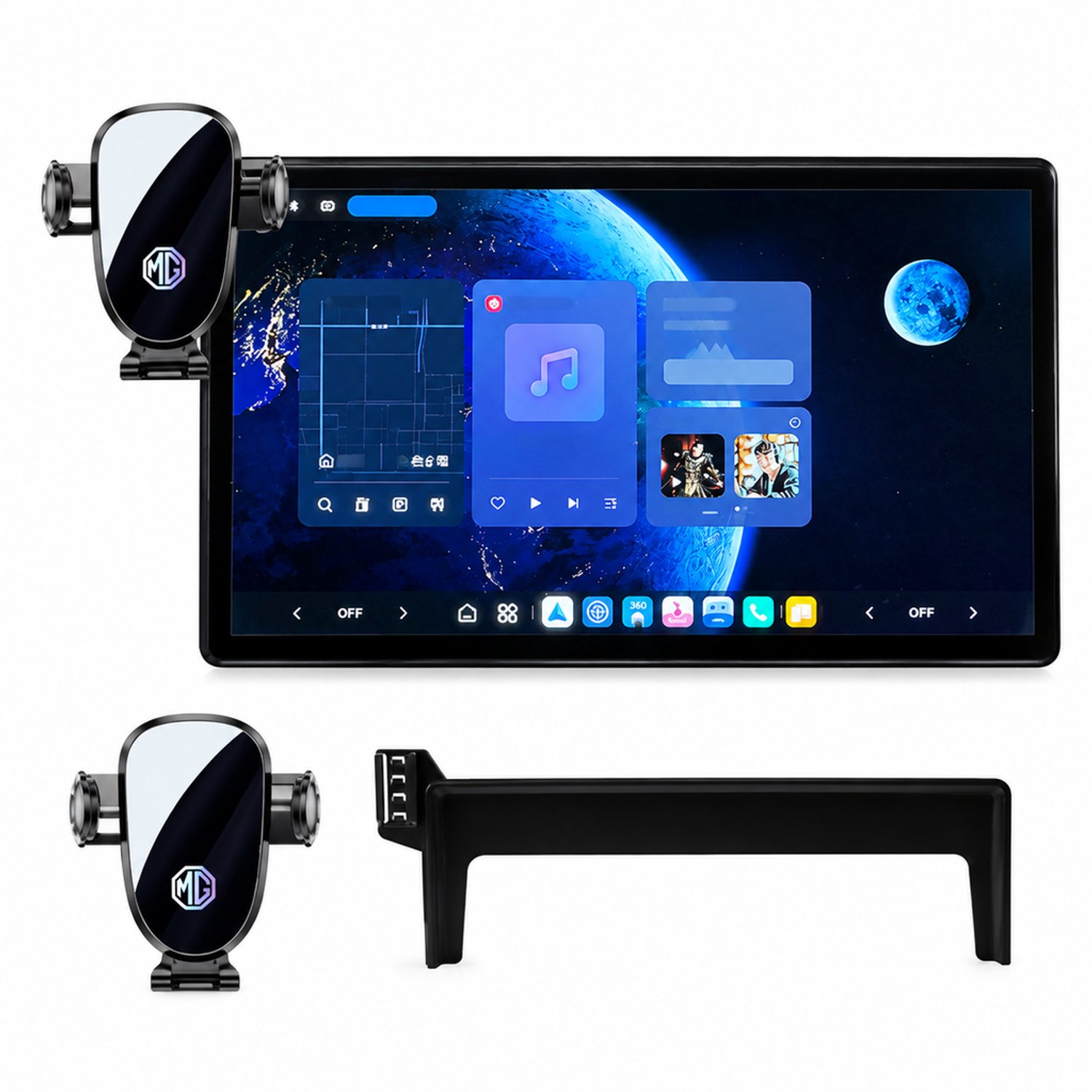 Telefoonhouders auto: telefoonhouder voor ES5 2024–2026 met 15,6-inch scherm, inclusief schermbasis en geschikt voor horizontale telefoonstand
