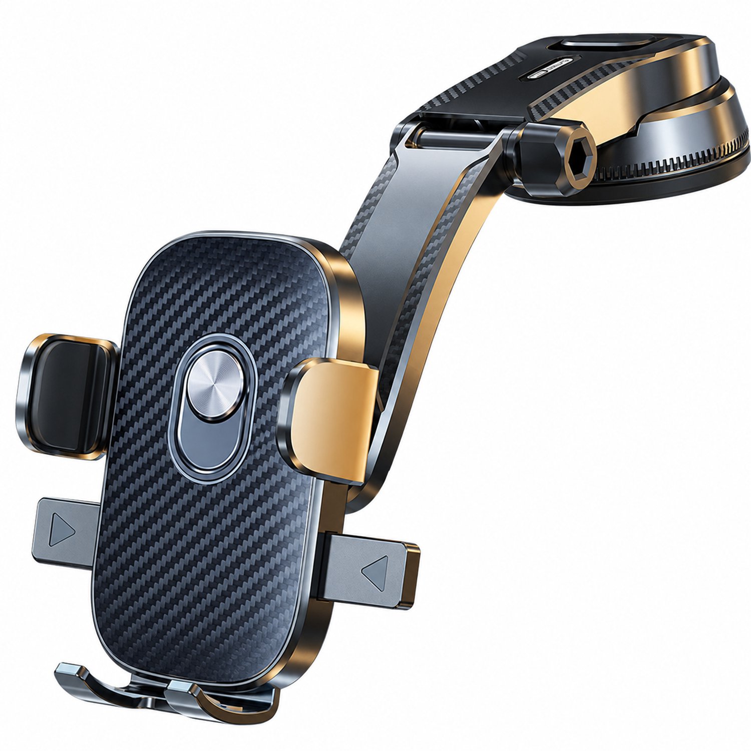 Telefoonhouders auto – telefoonhouder met zuignap, telescopische arm en meerdere verstelbare hoeken, met getextureerde afwerking