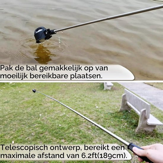 Golfbal Retriever 1,89 Meter - Intrekbaar Roestvrijstaal - Automatisch Vergrendelend - Vermijdt Rug- en Kniepijn - m-winkel — afbeelding 3