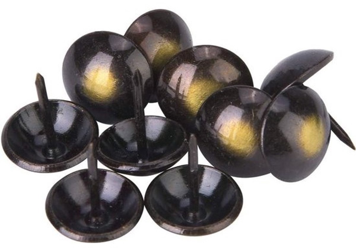 100 stuks bekledingsspijkers voor meubels in retrostijl met ronde kop (16x20mm) - decoratieve meubelkopspijkers inclusief duimtack en antieke nagels