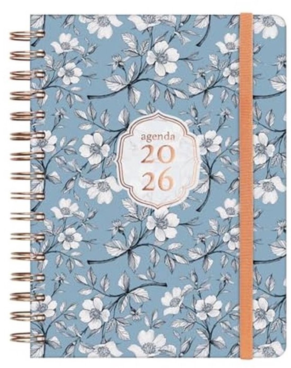 Spiraalagenda - 2026 | Dag-tot-zicht | 12 maanden | Jaarplanner - Met elastische sluiting | Dubbele spiraal - Hardcover