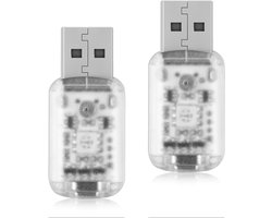 SnelShoppen - 2 Mini-USB-LED-Neonlichten voor Auto-Interieur - 7 Kleuren Instelbaar Sfeerlicht - Geschikt voor Auto, Laptop, Computer en Woondecoratie