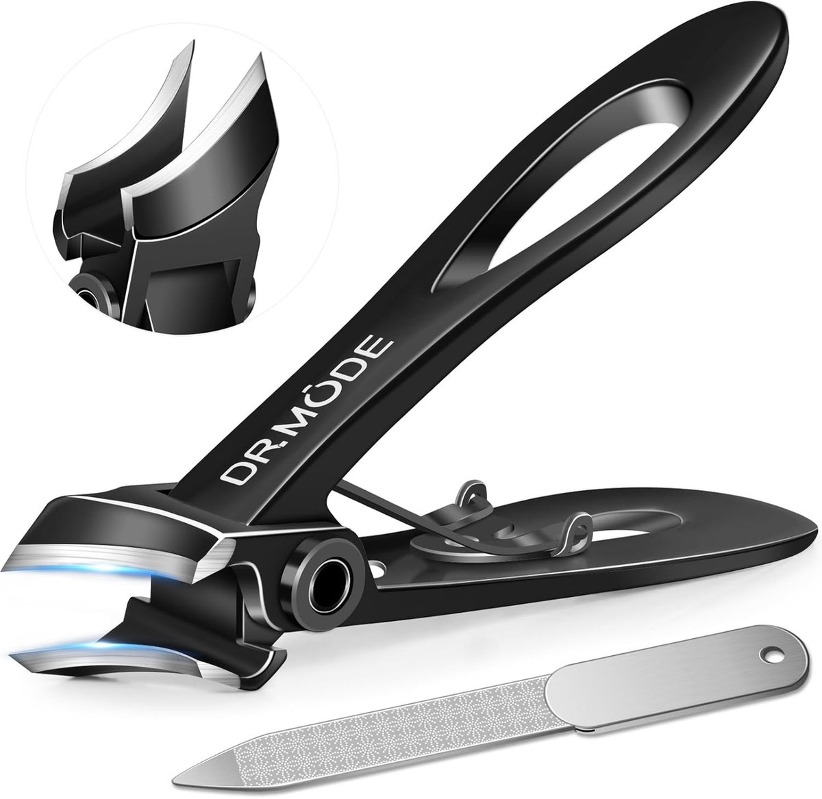 SnelShoppen - Angled Toenail Clippers voor Dikke Nagels, Professionele Nagelknippers voor Mannen en Vrouwen, Ideaal voor Ingroeiende Nagels, Zwart, 25