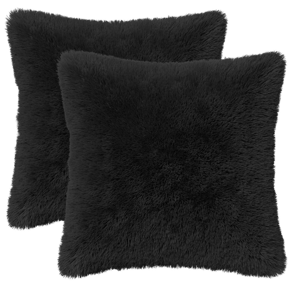 vidaXL Dekenkussen - 2 - st - HEERLEN - Zwart - 45 - x - 45 - cm - PV - Fleece
