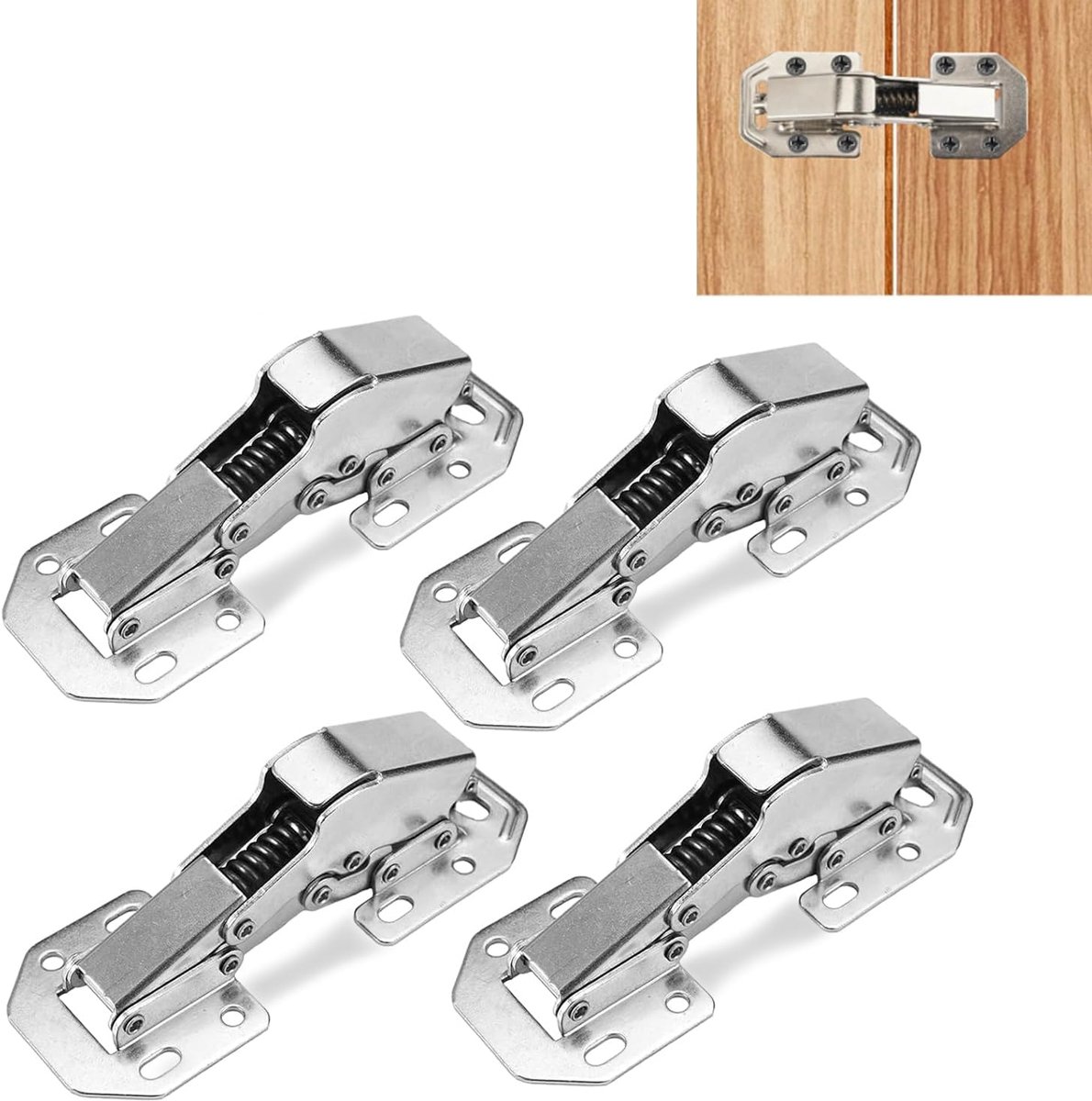 Pack of 4 hinges with soft-close mechanism 90° for kitchen doors, concealed hydraulic hinges, with soft-close - ShopVlot