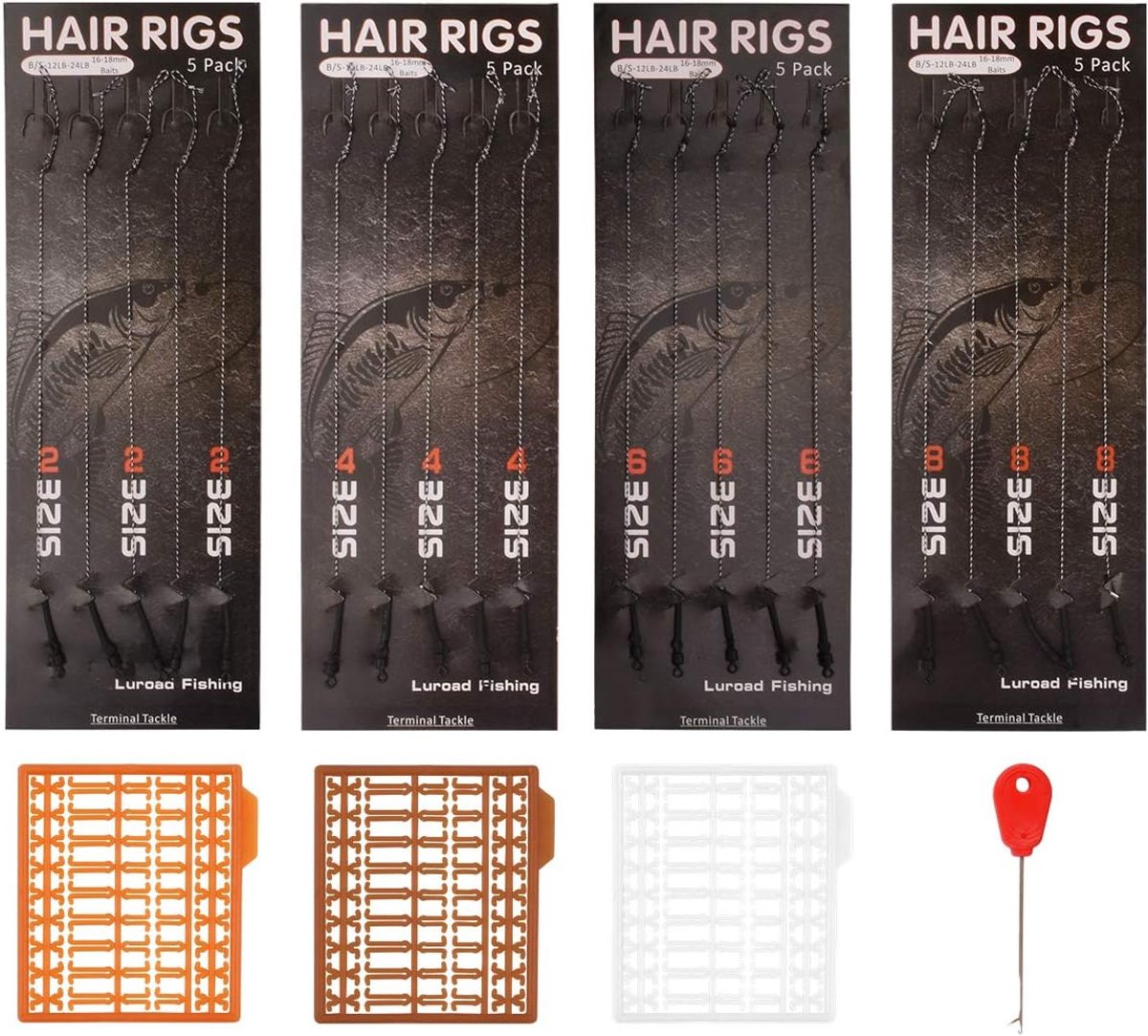 Karpervissen - Haar rigs, 20 stuks gebogen karper haken - Gevlochten haak accessoires met boilie rig - ShopVlot