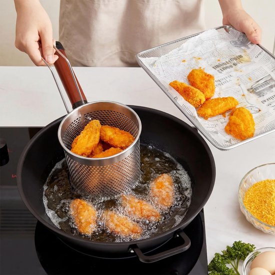 Dailygoods- Pastamachine Roestvrij staal - Opvouwbaar - Pasta droogrek - Mesh zeef - Kookmand - Handvat voor veilig gebruik van Dailygoods — afbeelding 3