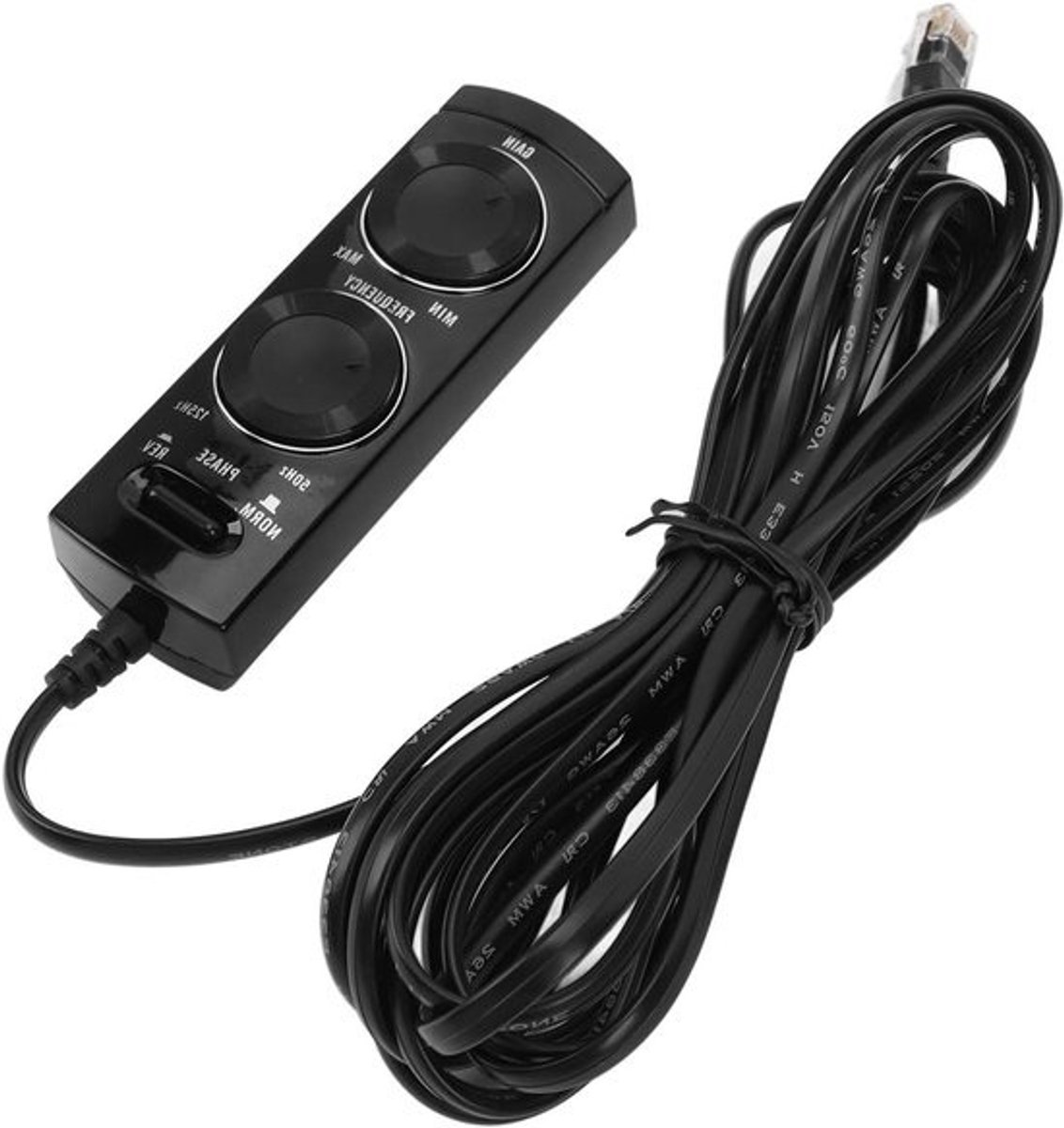 Subwooferkabelbediening - Lijncontroller audio - Autogeluid instellen - Frequentieregeling - 18 x 11 x 5 cm - Zwart