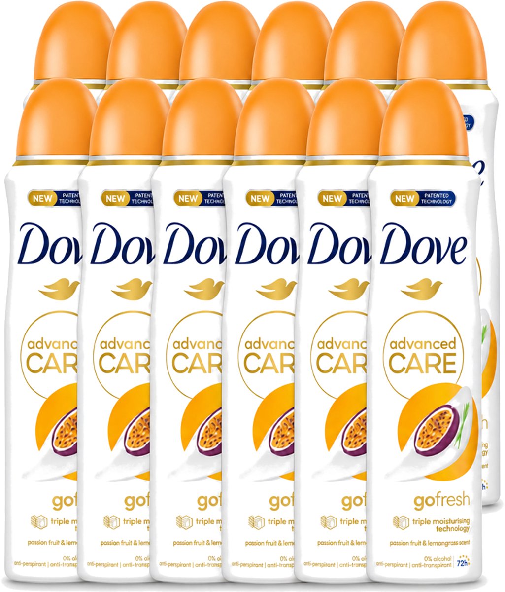 12 x Dove – Deodorant Spray – Passion Fruit – 250 ml - Voordeelverpakking - 12 stuks