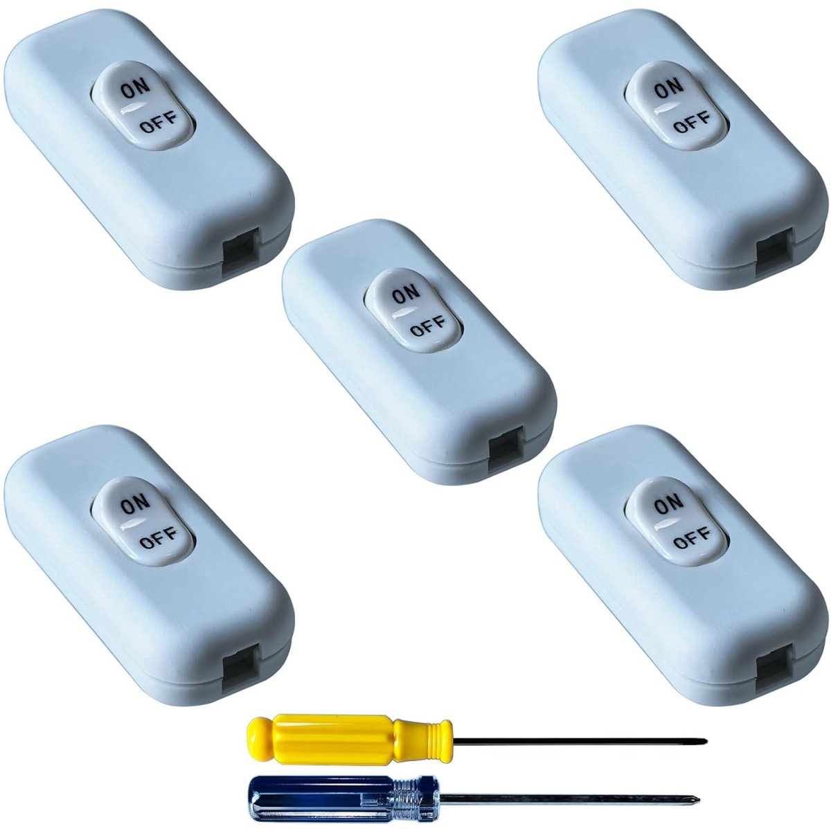GTIWUNG 5 pieces connectors ON/OFF cable switch 6A 250V white - ShopVlot