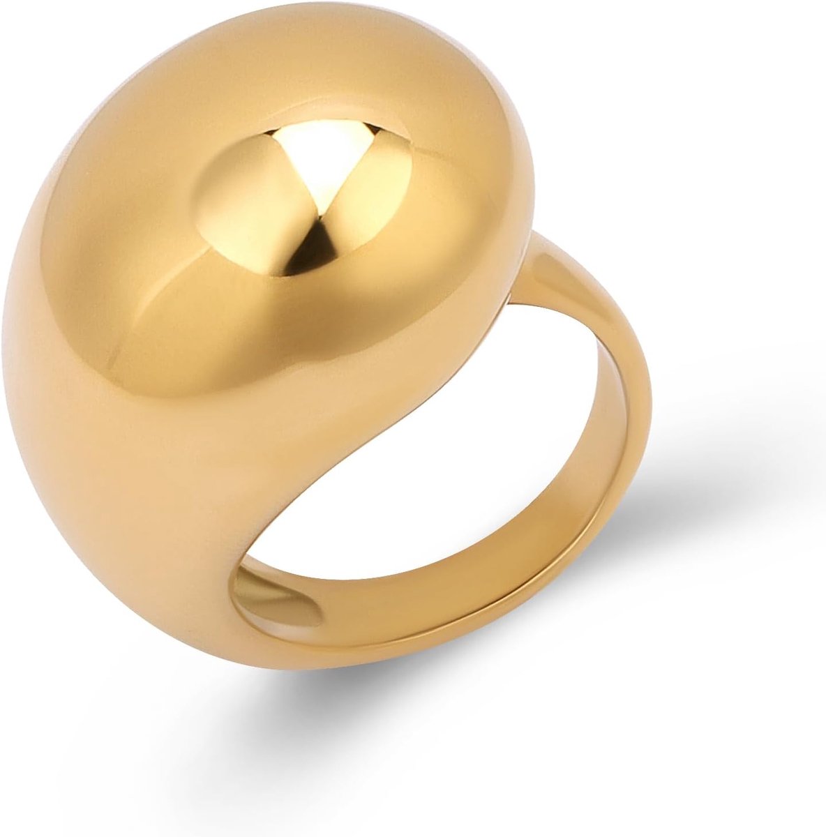 Ringen dikke band statement gouden ringen voor vrouwen non-tarnish comfort fit maat van 6 tot 8