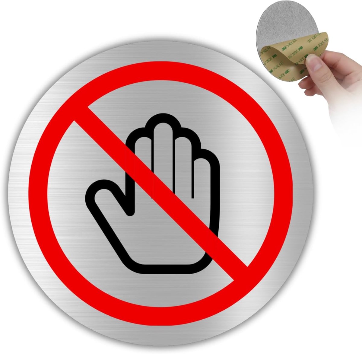 Bord - 10x10 cm - Aluminium - Beperkte Toegang tot Privézone | Plaat Privé Ruimte Afgesloten, Aanduiding Alleen voor Personeel, Wandbord Geen Onbevoegden, Zelfklever Zilverkleurig