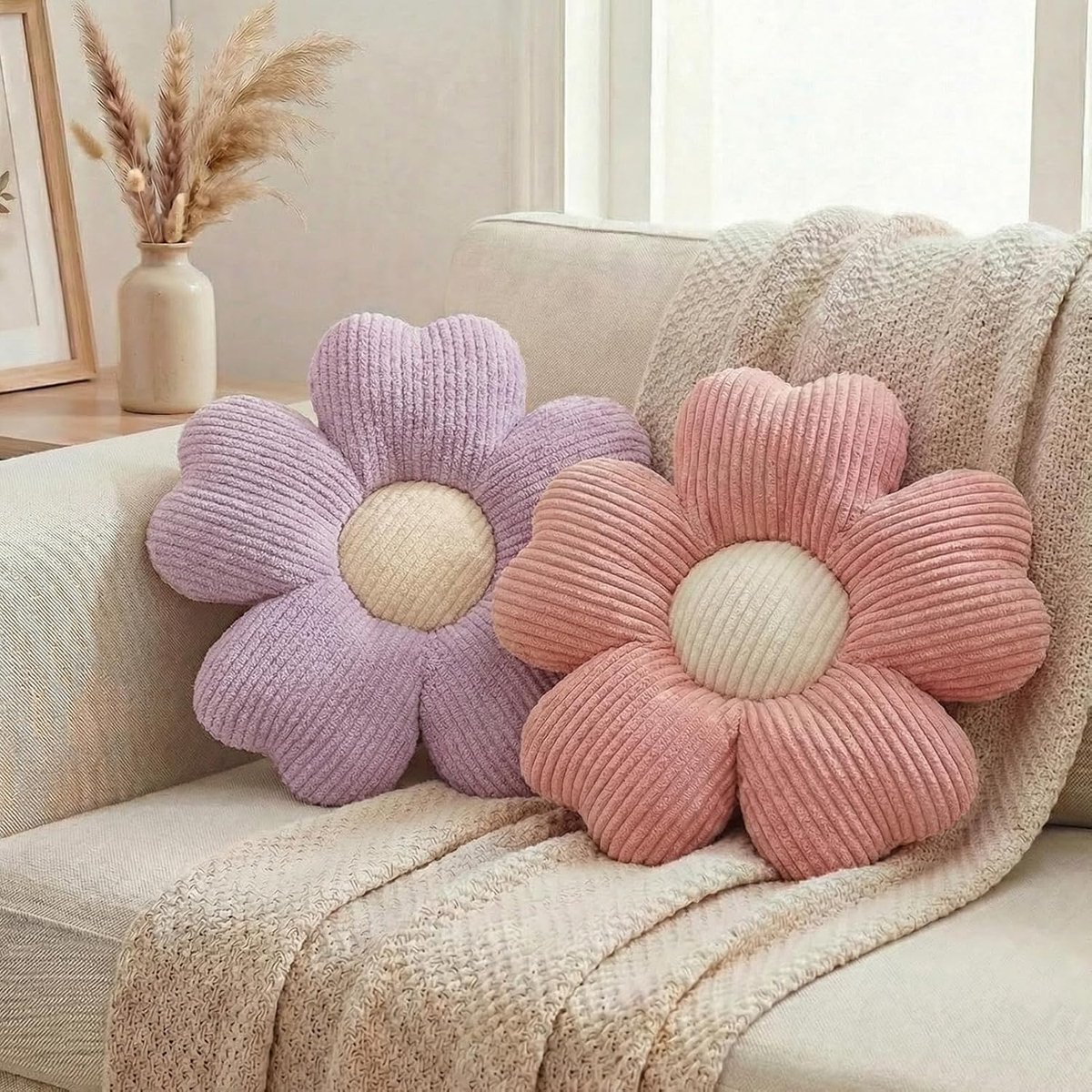 Kussen Kersenbloesems Zachte Zitkussens 2 Stuks Set Roze & Paars Esthetische Tiener Meisje Kamer Decor