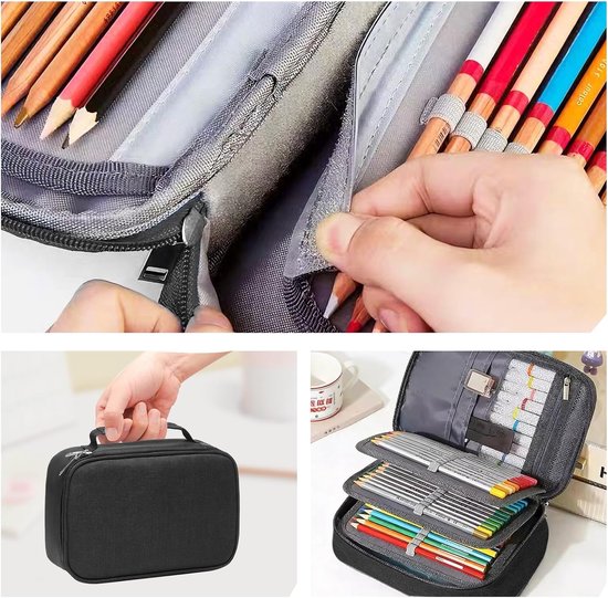 Etui tiener, school-etui, pennenetui jongens, pennenetui, etui voor jongens, 5 vakken, draagbare pennenetui, potlodenorganizer — afbeelding 4