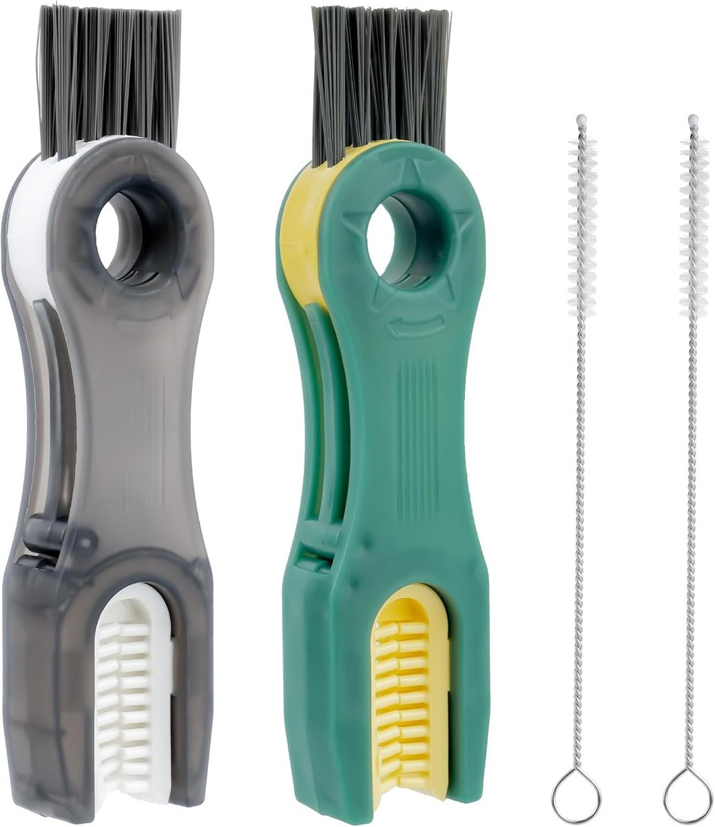 Bottle Lid Brush, 3-in-1 Cleaning Brush for Cup Lid, Grouting Brush, Cup Lid, Cleaning Brush Set, Straw Brush - ShopVlot