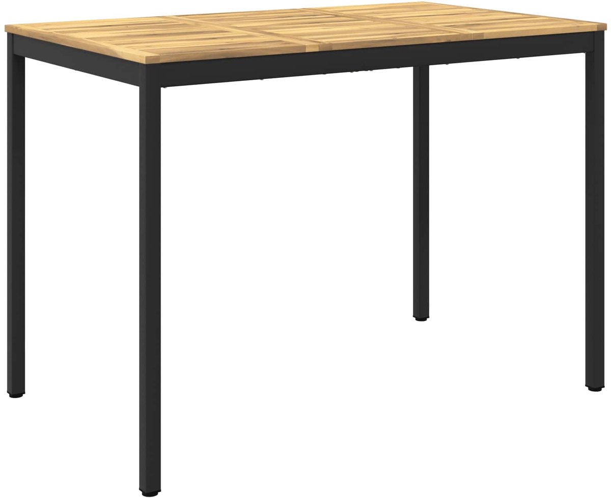 vidaXL Tuin - Bar - Tafel - NAARDEN - Whitewash - en - zwart - 147 - x - 88,5 - x - 105 - cm Whitewash en zwart