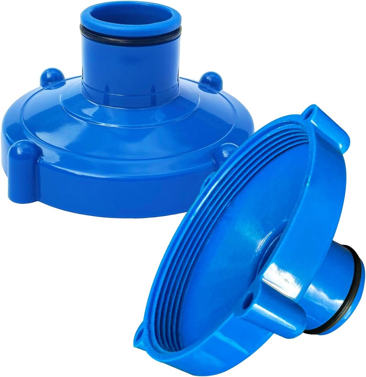 SnelShoppen - Pack van 2 Pool Cleaner Adapter voor Suction Hose, Snelle Pool Reiniging, Algen Collector Adapter, Extra Filter 80mm x 32mm, Blauw met L