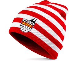DPKOW Köln Hat Red White Carnival Costume Accessories Unisex Winter Warm Stretch Soft Knitted Hat - ShopVlot