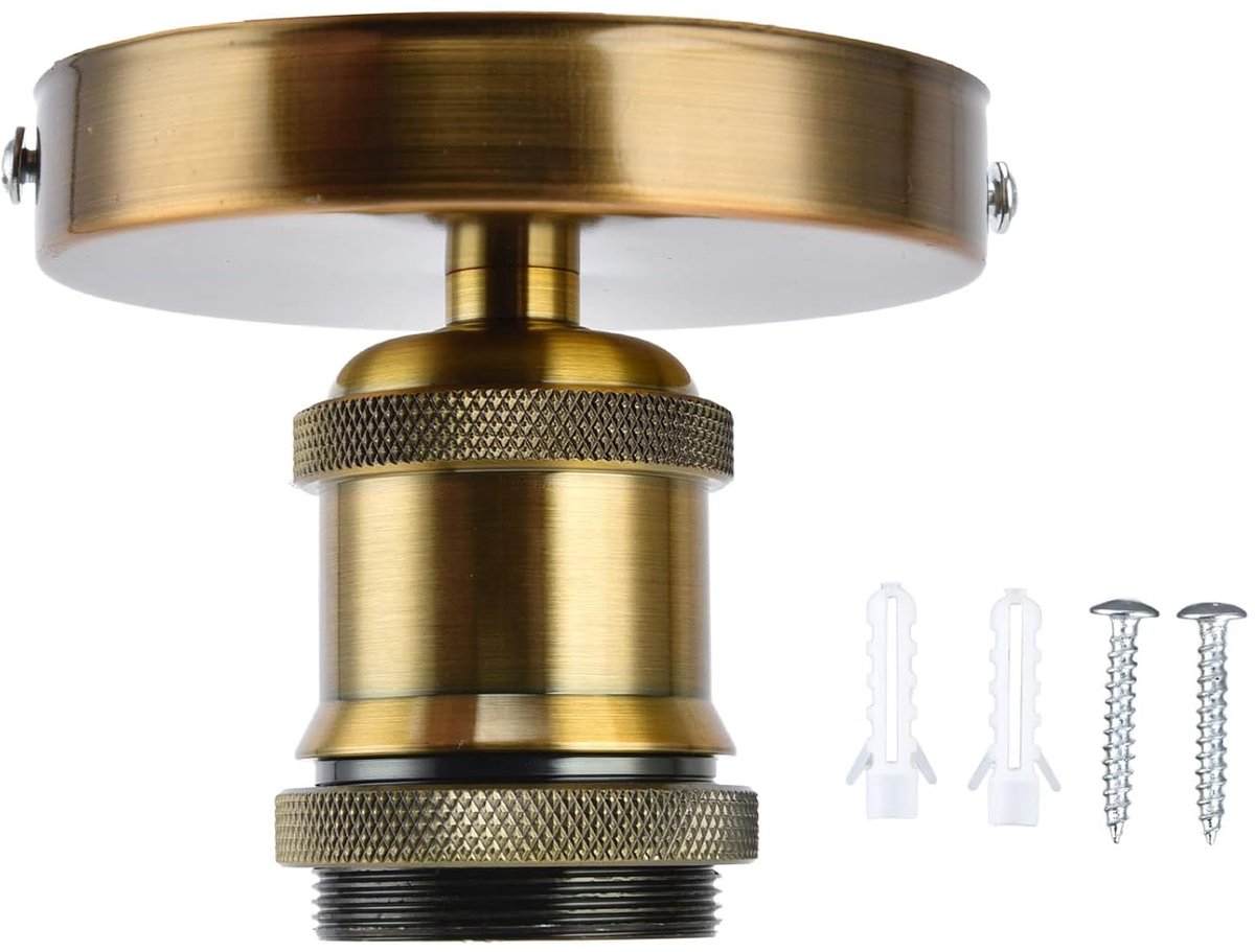 Lampfitting E26 E27 - Vintage plafondlamp - Gouden kleur - Veilig en stijlvol voor woonkamer - ShopVlot