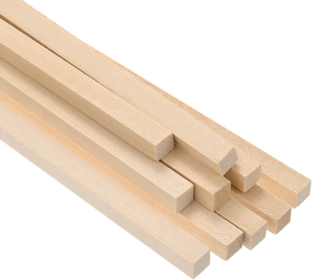 10-pack houten vierkante deuvelstaven, 5/16 x 12 inch onbewerkte houten vierkante deuvelstaaf, hardhouten vierkante deuvelsticks voor knutselen/DIY-projecten/modellen maken [houtkleur]