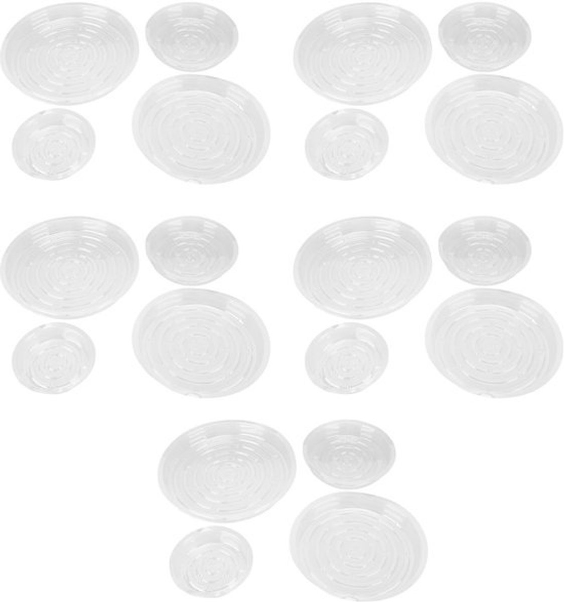 Dailygoods Plantenschotels, 20 stuks - Kunststof onderschotels - Plantenschotels van 6/8/10/12 inch - Lekbakken voor planten - Bescherming van vloeren - Goede luchtcirculatie - Plantentray