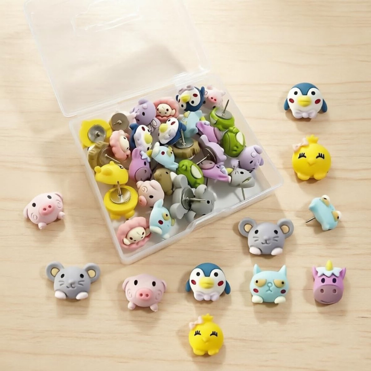 Punaises, grappige dierenpunaises voor prikbord en whiteboard, decoratieve spelden voor foto's, posters en notities