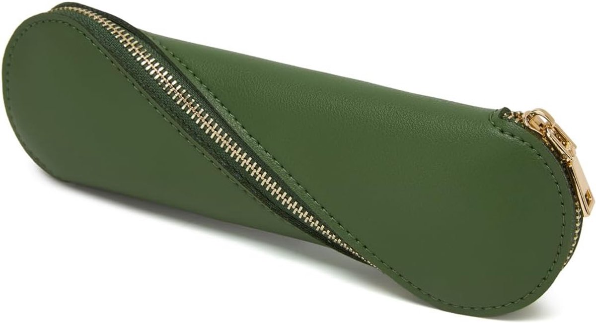 Etui Lichtgewicht en Schattig Potlood Pouch Slank en Stijlvol (Groen, Polyurethaan (PU))