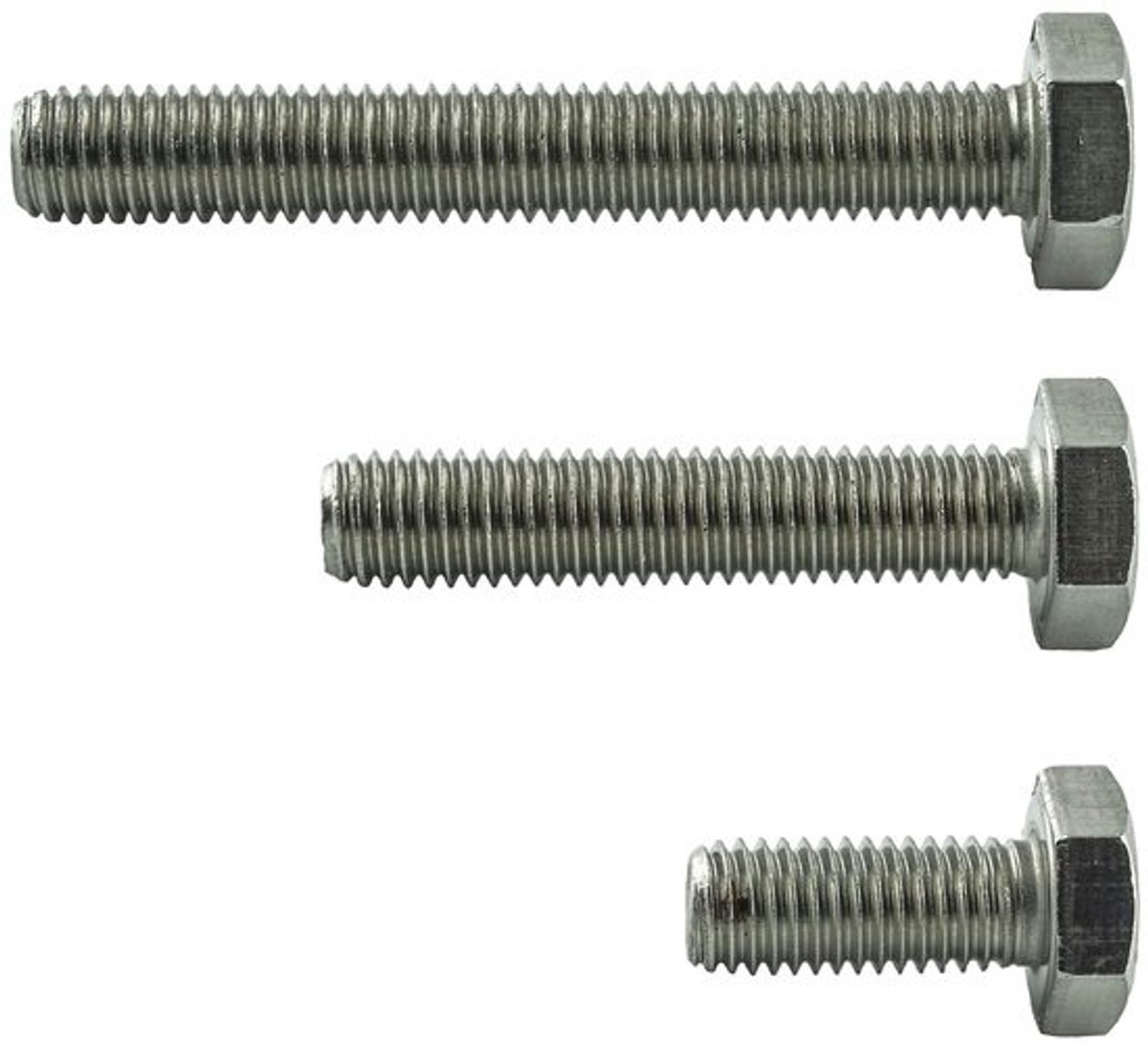 Zeskantschroeven volledig - machineschroeven roestvrij - metaalbouw en houtbouw - roestvrij staal A2 - M8 x 50 mm - zilverkleurig