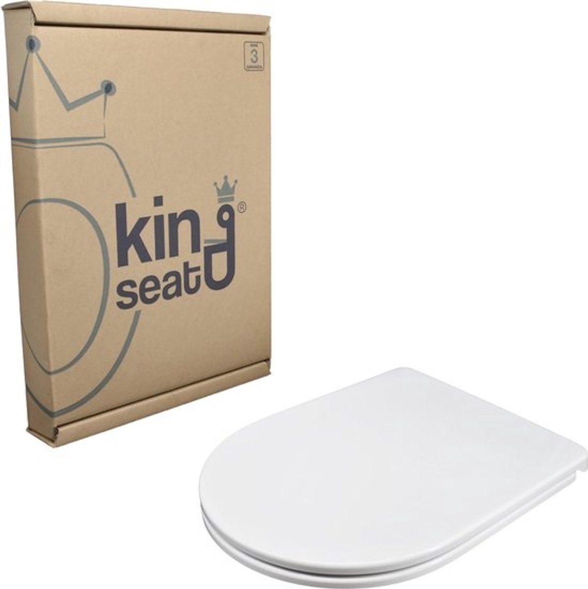 Witte Duroplast-toiletbril met softclose en afneembare RVS-scharnieren