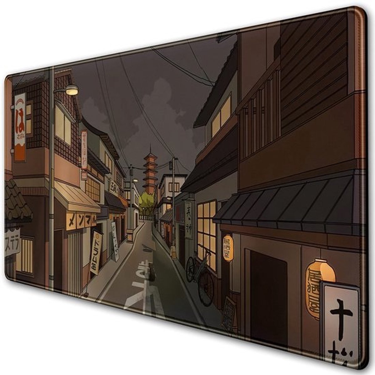 Elzusha - XL bureauonderlegger met Japans straatbeeld 80 x 39.9 cm gamingmat