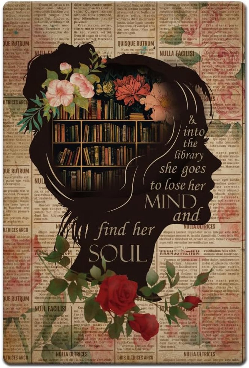 1 stuk Books Into The Library verticale poster 30 x 20 cm vintage metalen plaat boek woordenboek wanddecoratie met voorgeboorde gaten ter decoratie