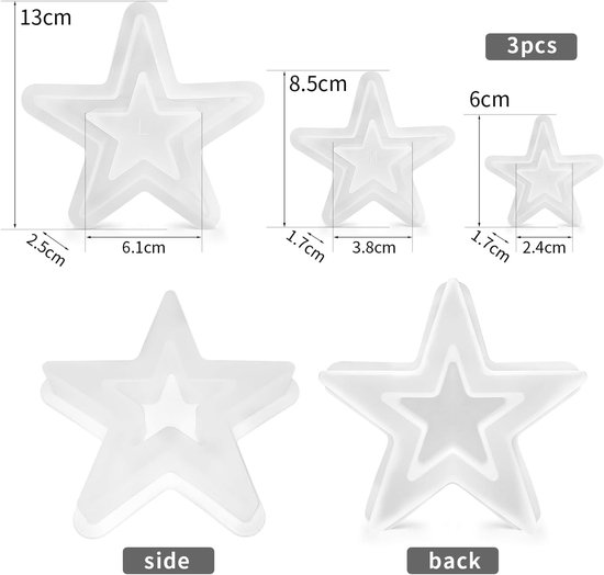 Vorm voor kandelaars, 3D-epoxyhars, voor doe-het-zelf winter, Kerstmis, sfeer, feest, meubeldecoratie, 3 stuks — afbeelding 2