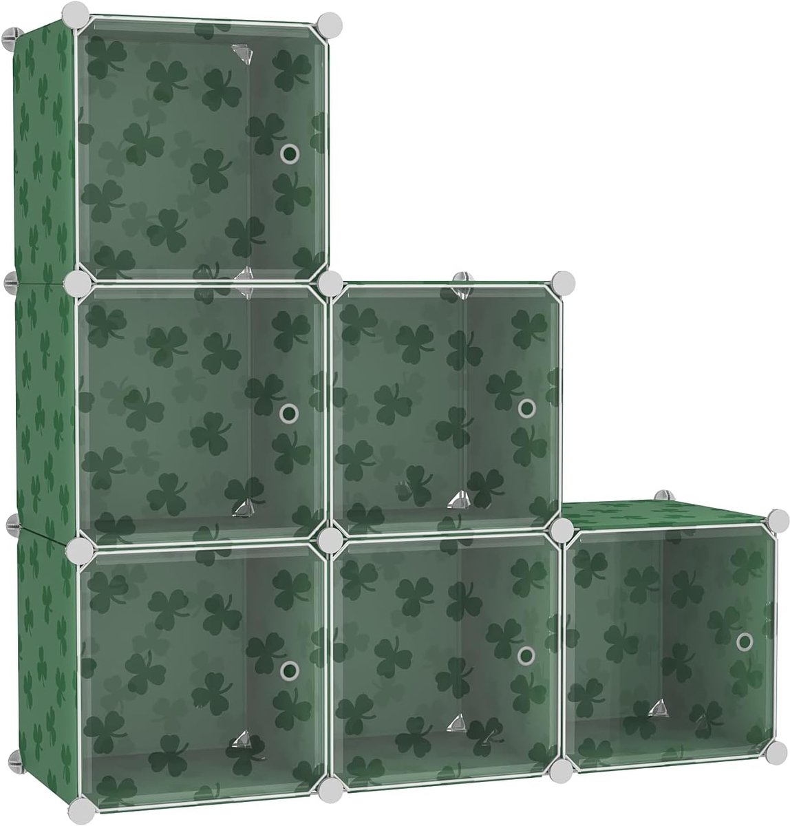 Opbergkast in kubusvorm met deuren, woonkamer, 92,4 cm L x 32,4 cm B x 93 cm H, groen