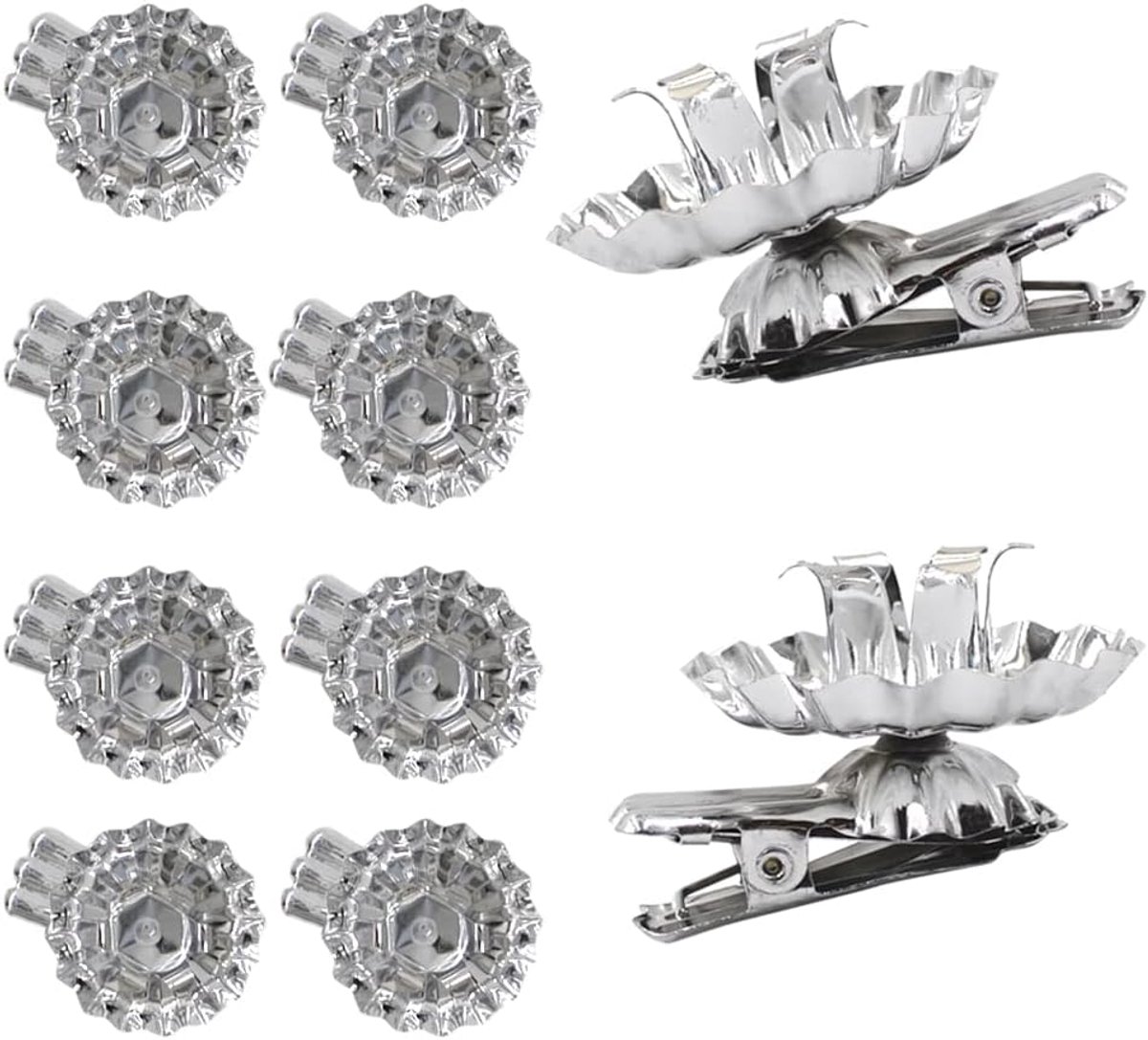 24-delig set boomkaarsenhouders met clip voor kerstboom - Traditionele kaarsklemmen met clip, zilver