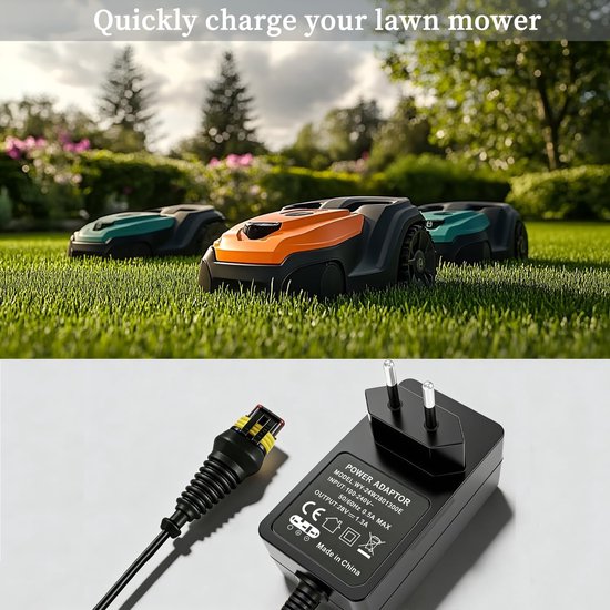 28 V 1,3 A voedingsadapter compatibel met robotmaaier Husqvarna Automower 105/305/310/315/315X/310 Mark II/Gardena R38Li/R40Li/R45Li/R50Li/R70Li/R75Li/R80Li/Sileno Life/City/Minimo Ladestation Kabel — afbeelding 4