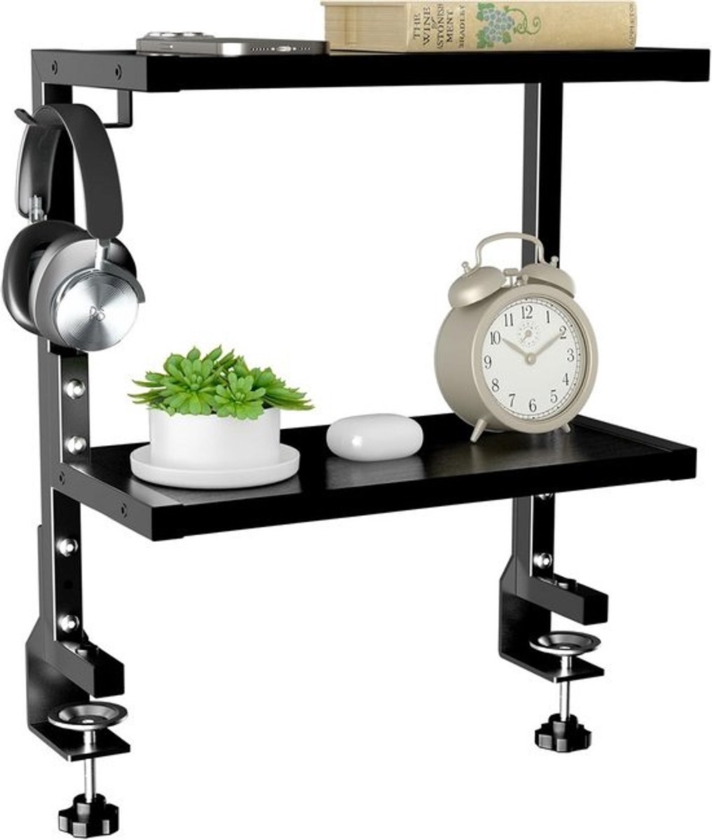 Bureau-opbergrek - 15 inch - 2-laags - In hoogte verstelbaar - Voor laptop en spellen
