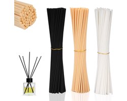 SnelShoppen - 180 Stuks Rotan Geurstaafjes - 20 cm x 3 mm Aromasticks - Navulling voor Etherische Oliën - 3 Kleuren voor Thuis, Kantoor, Spa en Aromat