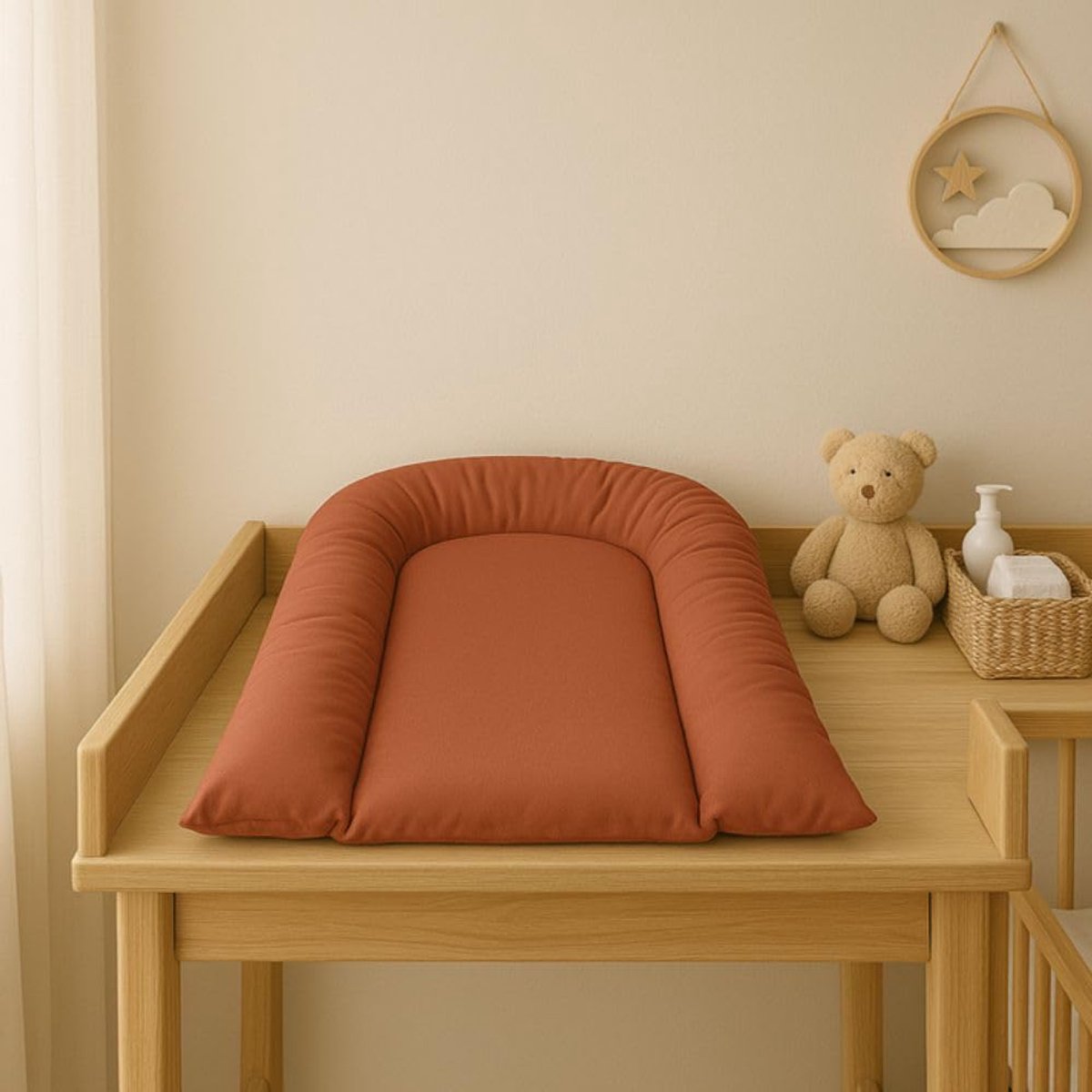 Aankleedkussen 70 x 45 cm - Wasbaar & Waterdicht - Verhoogde randen - Hoofdbescherming - SnelShoppen