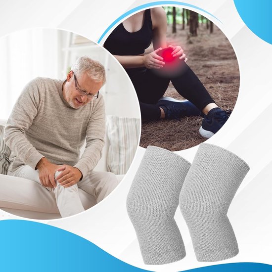 Winterse Kniewarmers voor Dames en Heren, Rekbare Gebreide Kniekappen, Thermische Ondersteuning en Antislip Design voor Gewrichtscomfort en Koude Bescherming — afbeelding 4