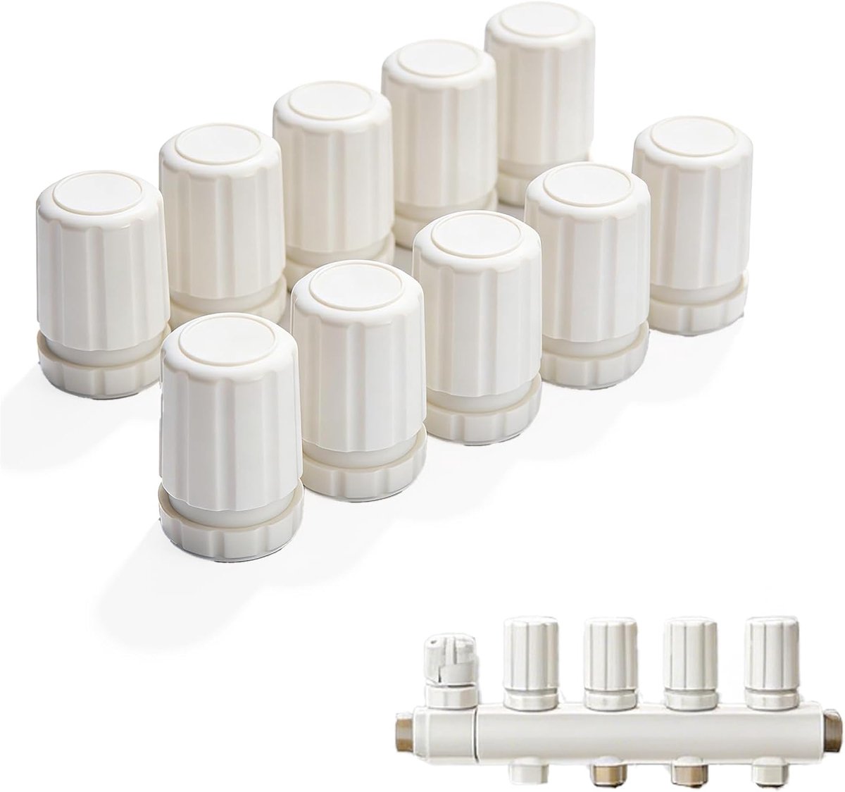 10 rolschakelaars voor vloerverwarmer, accessoires M30 x 1,5 wit, ontworpen voor automatische - ShopVlot